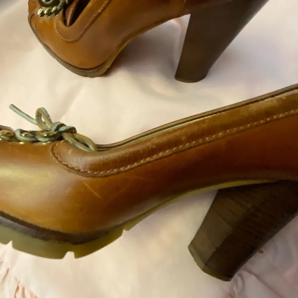 EUC Vintage Michael Kors Winter Warrior Leather Stacked Heels-8 1/2 - Picture 10 of 16